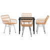 Hage Spisegruppe 5 pcs Brun Poly rattan