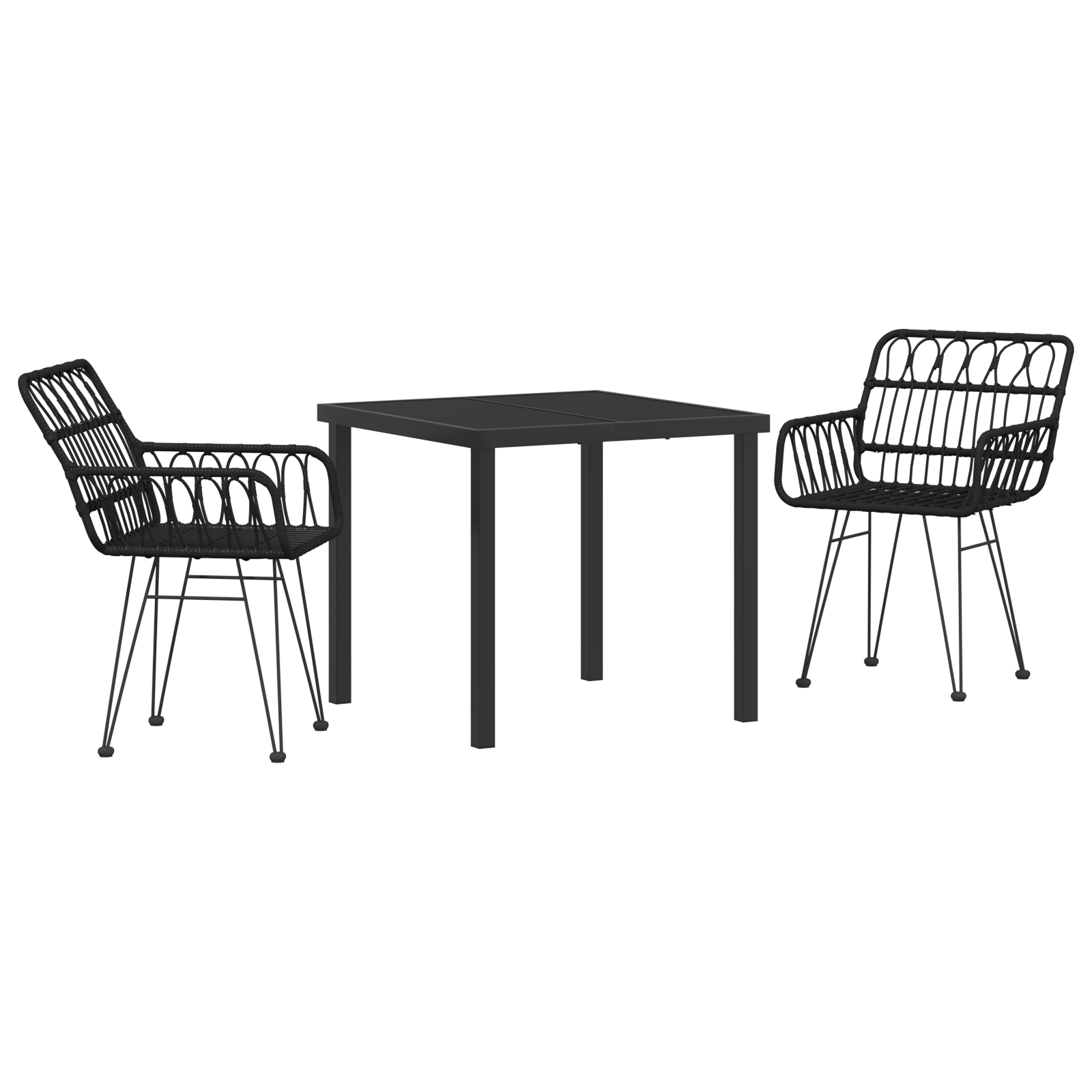 Hage Spisegruppe 3 pcs Svart Poly rattan
