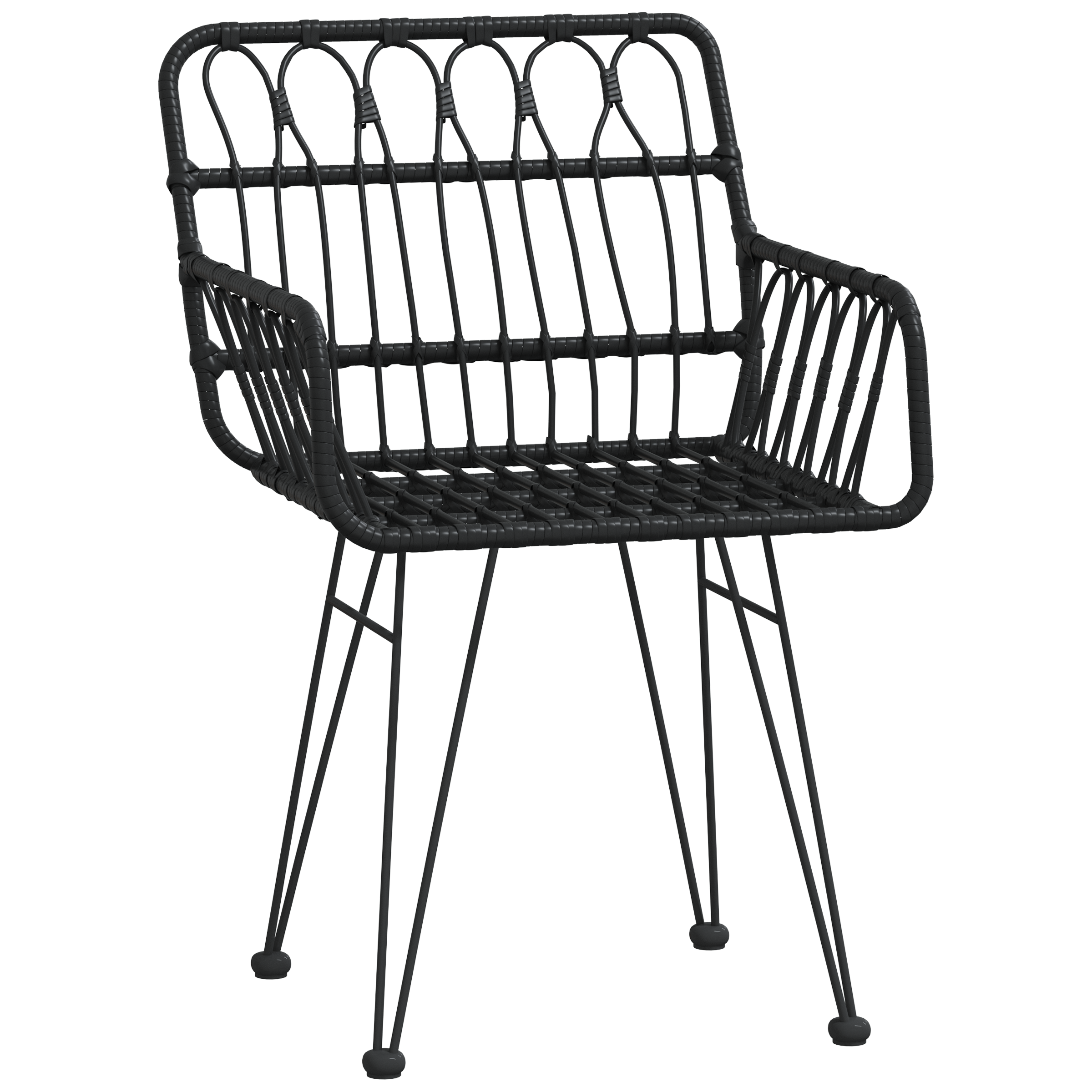 Hage Spisegruppe 3 pcs Svart Poly rattan