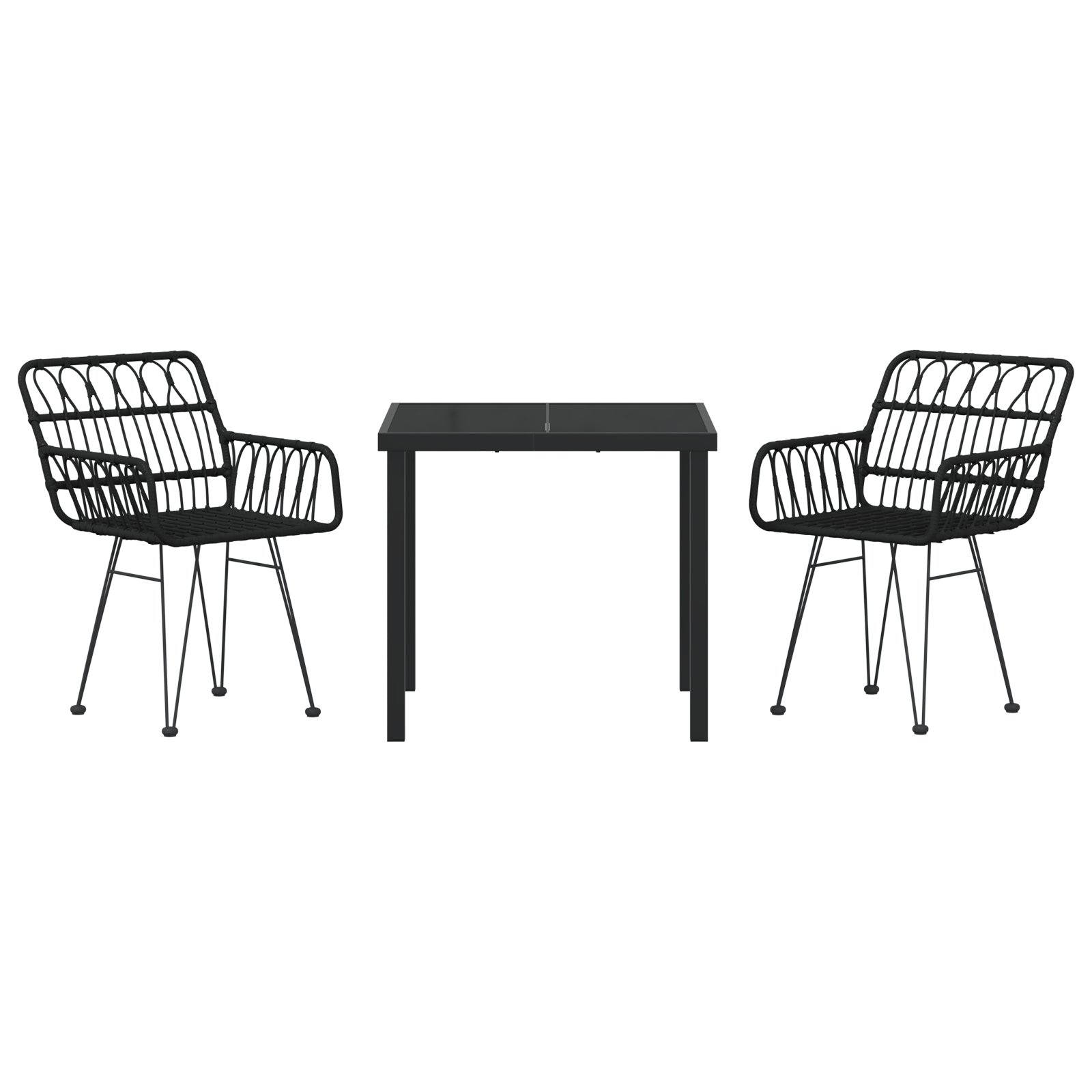 Hage Spisegruppe 3 pcs Svart Poly rattan