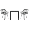 Hage Spisegruppe 3 pcs Svart Poly rattan
