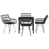 Hage Spisegruppe 5 pcs Svart Poly rattan