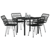 Hage Spisegruppe 5 pcs Svart Poly rattan