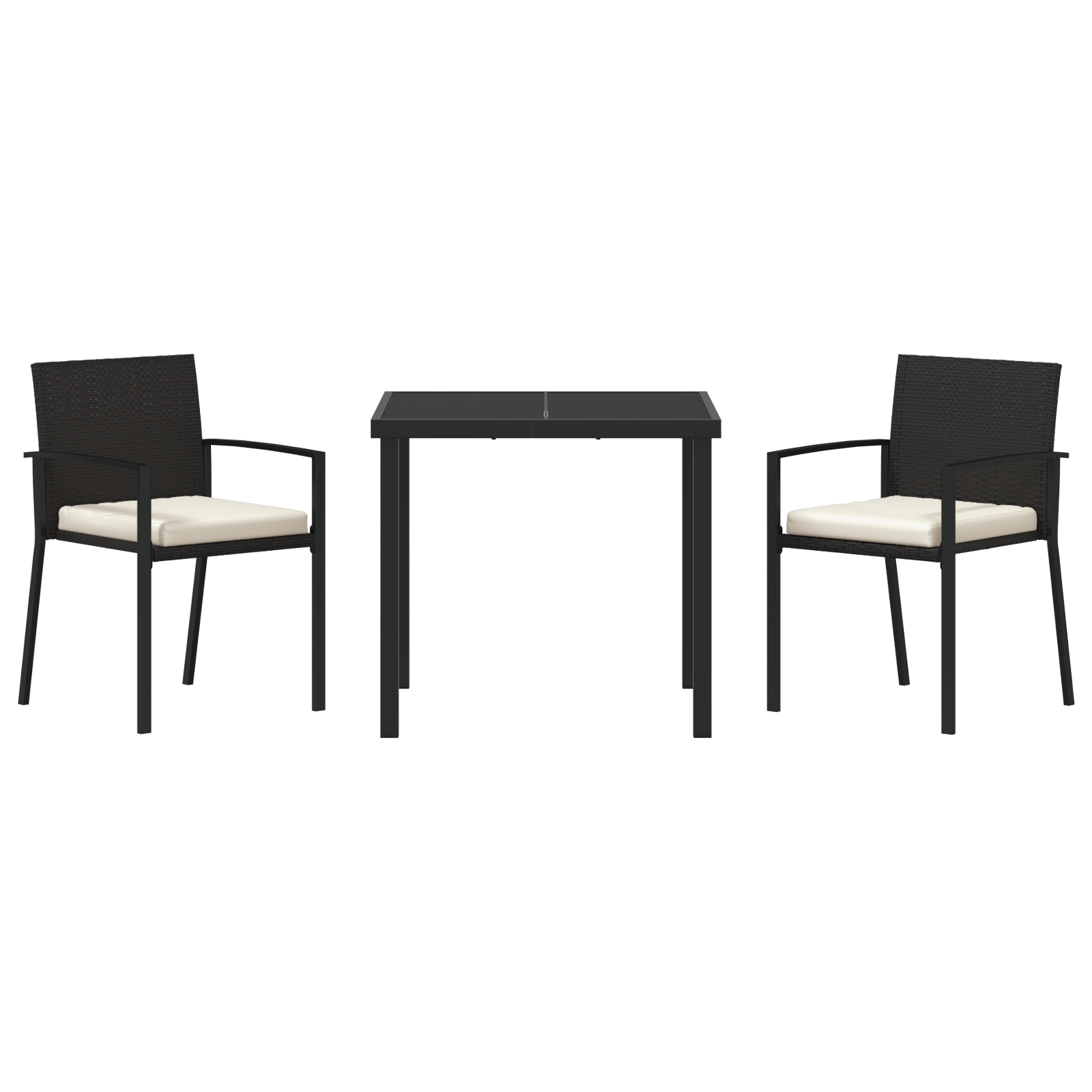 Hage Spisegruppe 3 pcs Svart Poly rattan