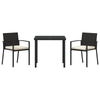 Hage Spisegruppe 3 pcs Svart Poly rattan