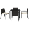 Hage Spisegruppe 5 pcs Svart Poly rattan