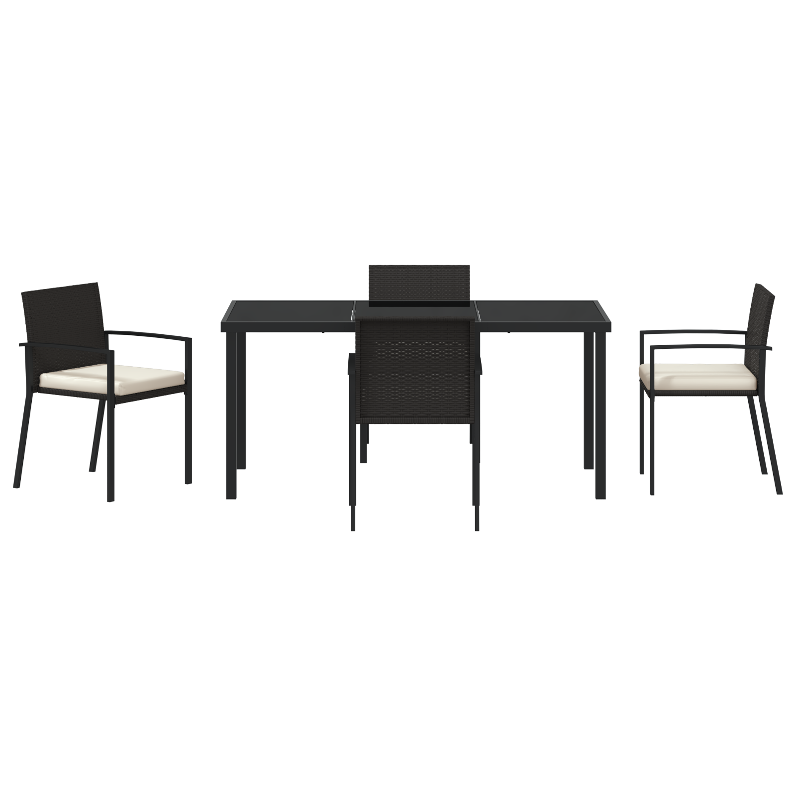 Hage Spisegruppe 5 pcs Svart Poly rattan