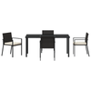 Hage Spisegruppe 5 pcs Svart Poly rattan