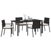 Hage Spisegruppe 5 pcs Svart Poly rattan