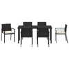 Hage Spisegruppe 7 pcs Svart Poly rattan