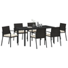 Hage Spisegruppe 7 pcs Svart Poly rattan