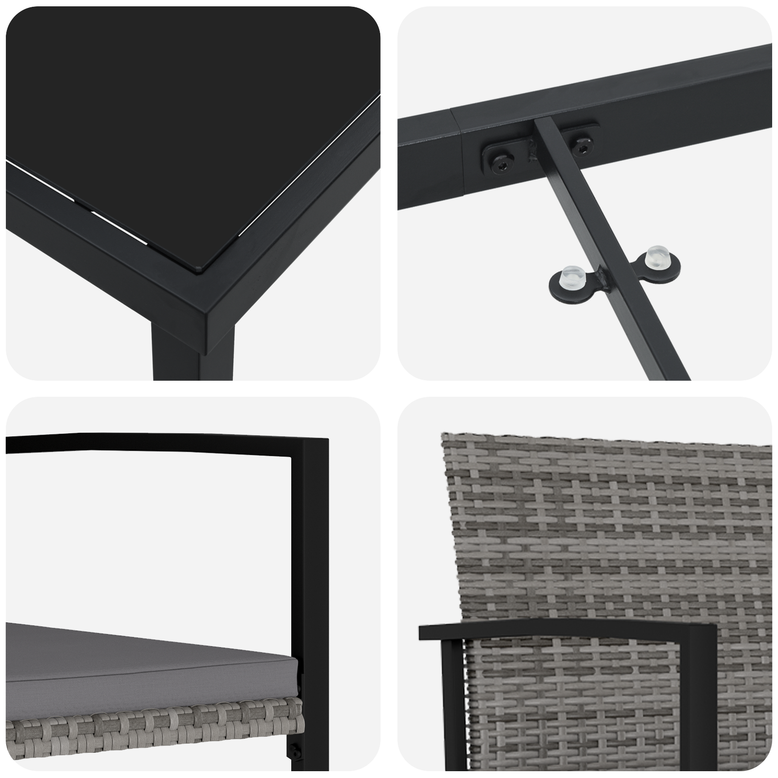Hage Spisegruppe 5 pcs Grå Poly rattan