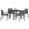 Hage Spisegruppe 5 pcs Grå Poly rattan