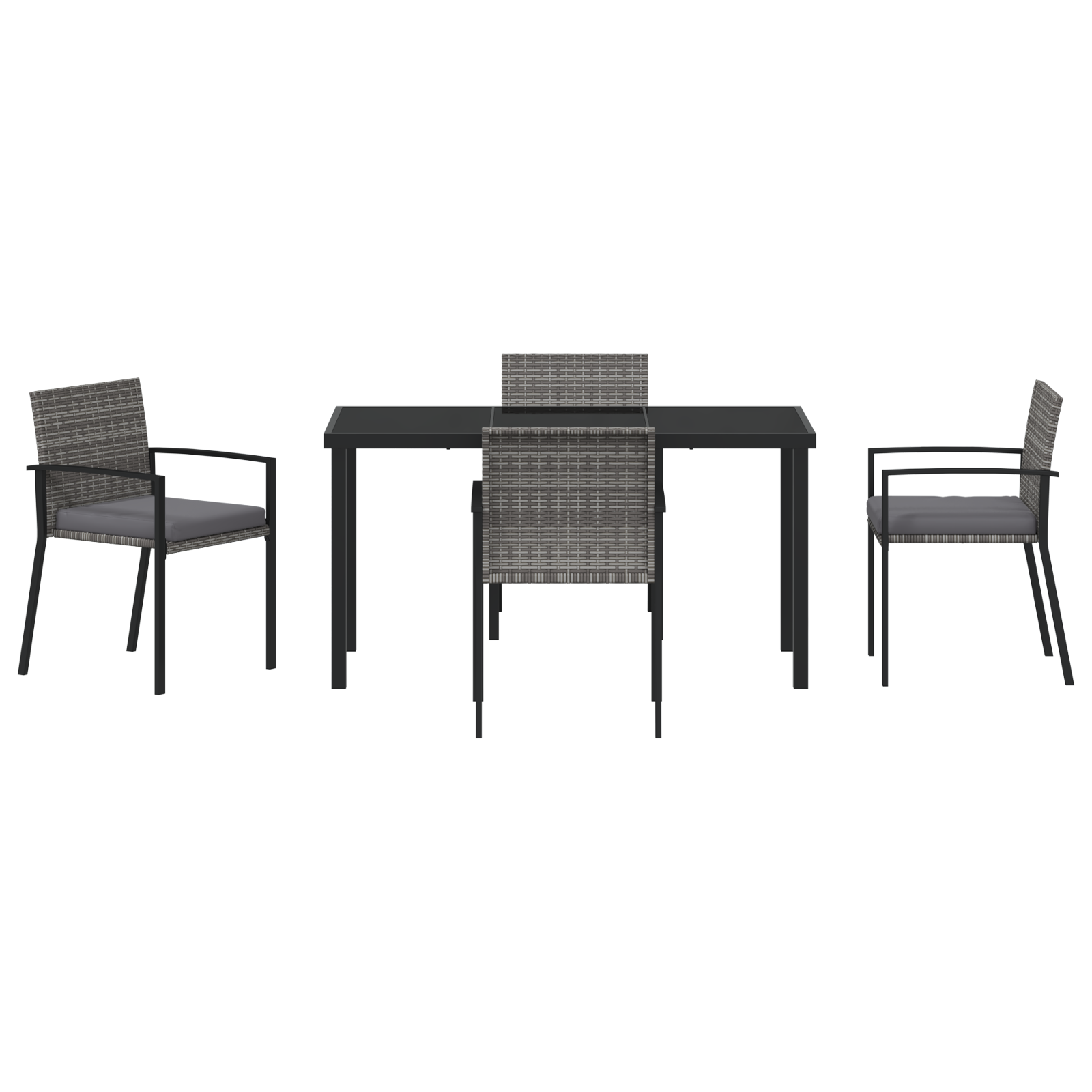 Hage Spisegruppe 5 pcs Grå Poly rattan