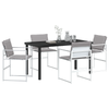 Hage Spisegruppe 5 pcs Hvit 140 x 70 x 73 cm Textilene og stål