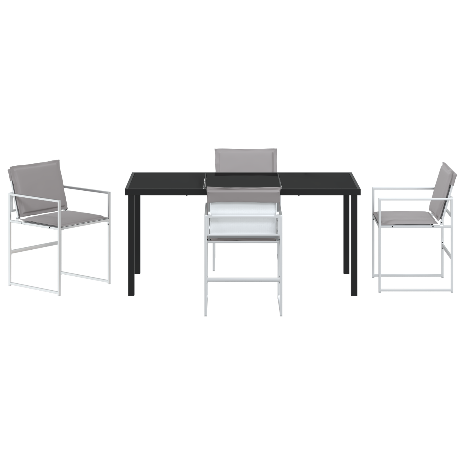 Hage Spisegruppe 5 pcs Hvit 160 x 80 x 73 cm Textilene og stål