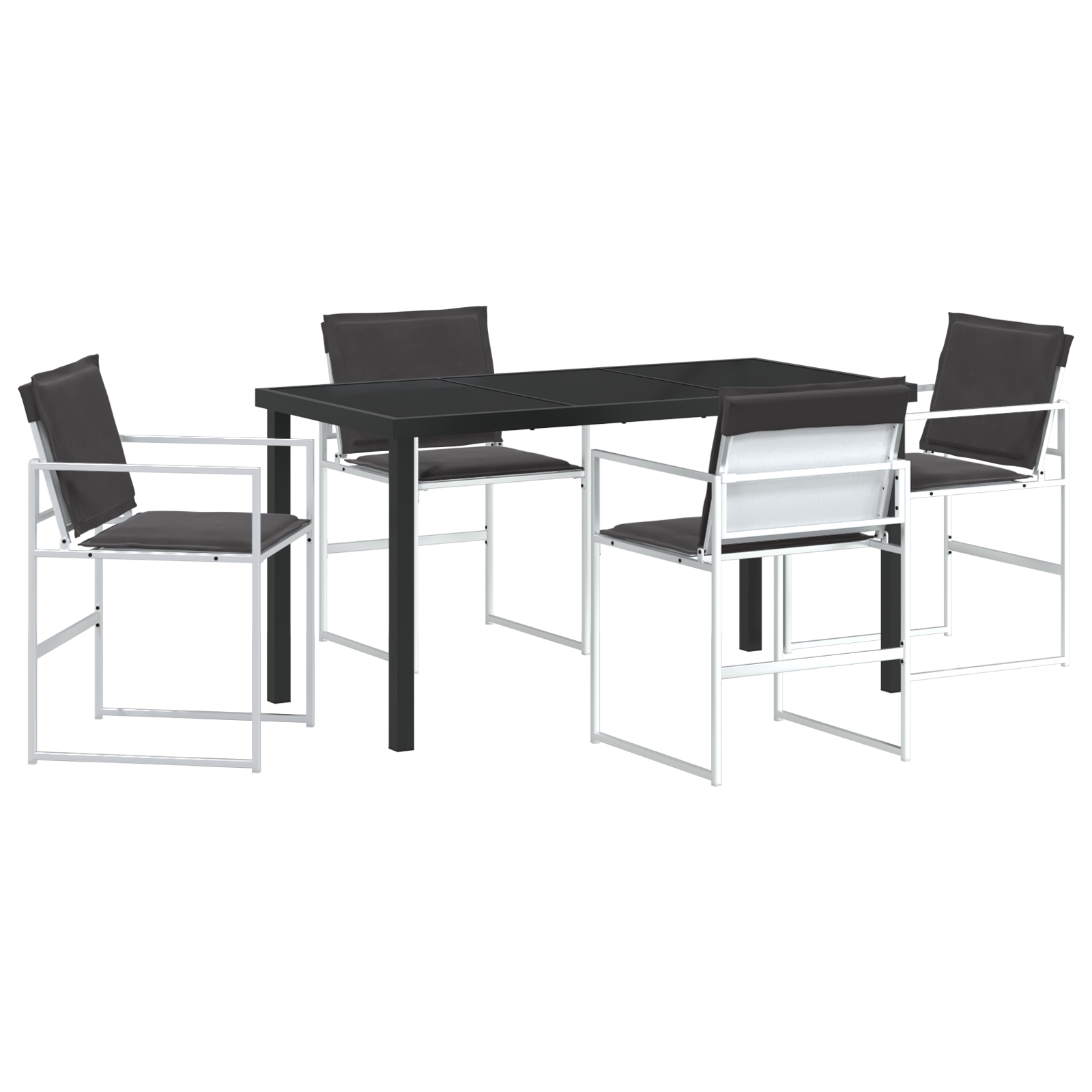 Hage Spisegruppe 5 pcs Hvit 140 x 70 x 73 cm Textilene og stål