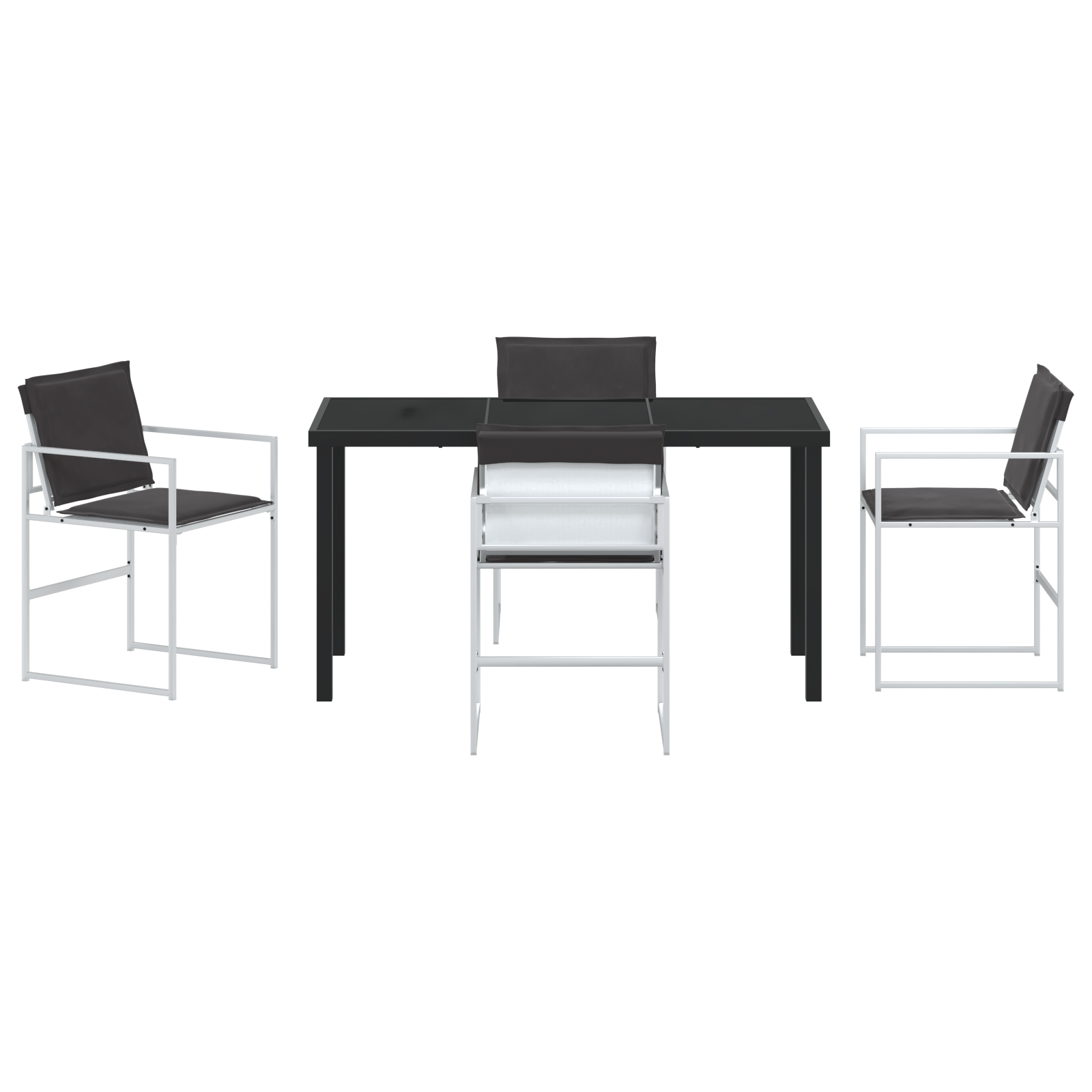 Hage Spisegruppe 5 pcs Hvit 140 x 70 x 73 cm Textilene og stål