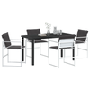 Hage Spisegruppe 5 pcs Hvit 140 x 70 x 73 cm Textilene og stål