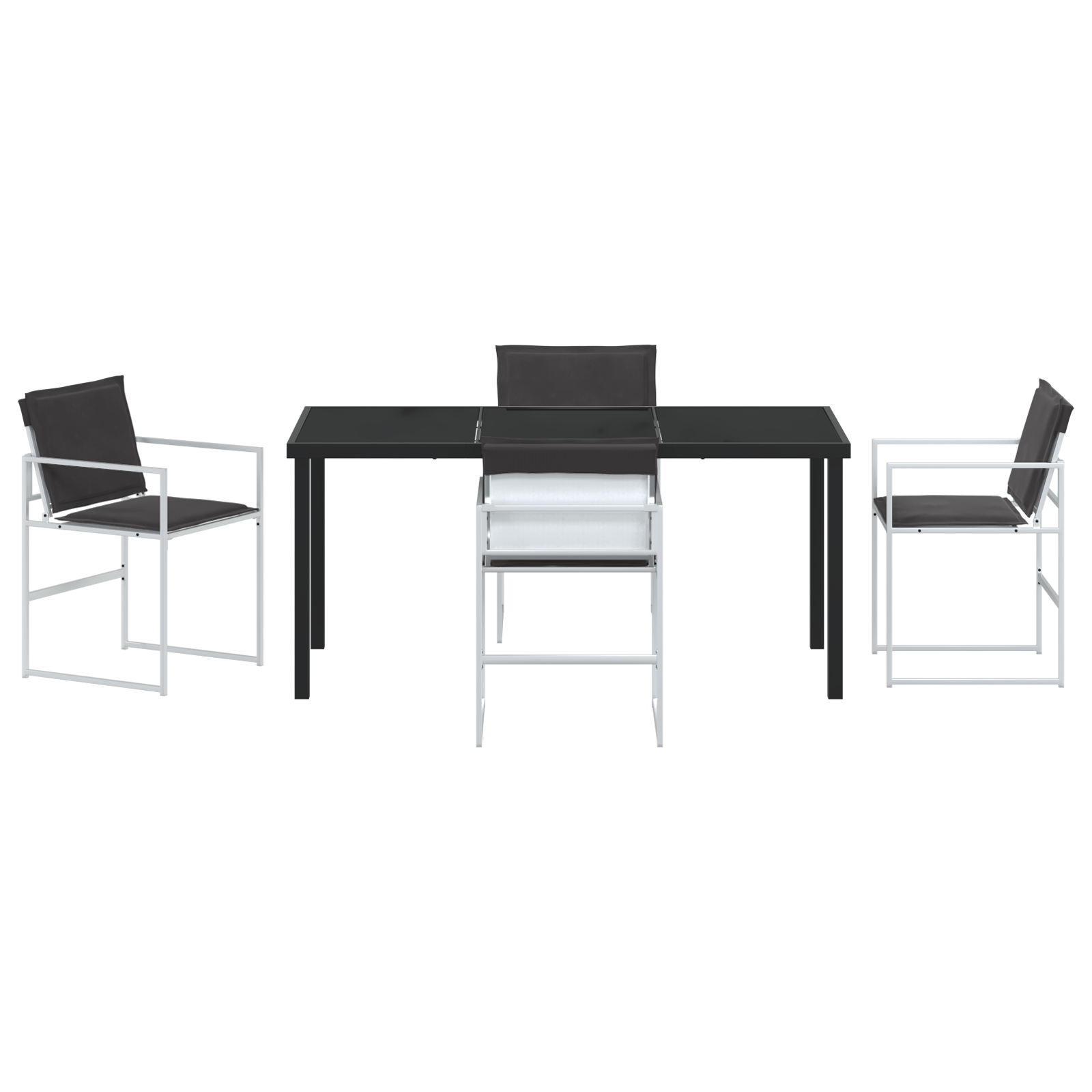 Hage Spisegruppe 5 pcs Hvit 160 x 80 x 73 cm Textilene og stål