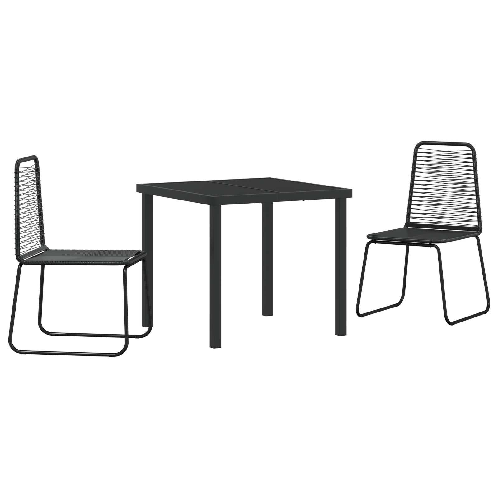 Hage Spisegruppe 3 pcs Svart Poly rattan