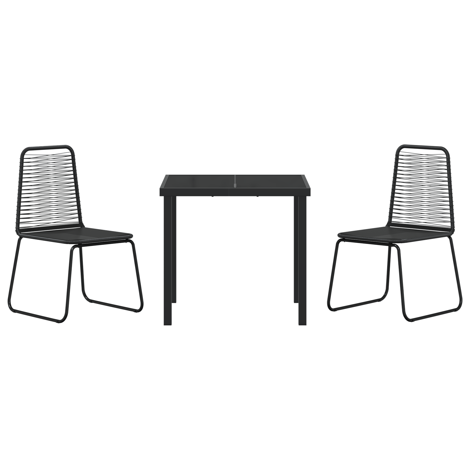 Hage Spisegruppe 3 pcs Svart Poly rattan