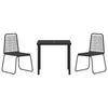 Hage Spisegruppe 3 pcs Svart Poly rattan