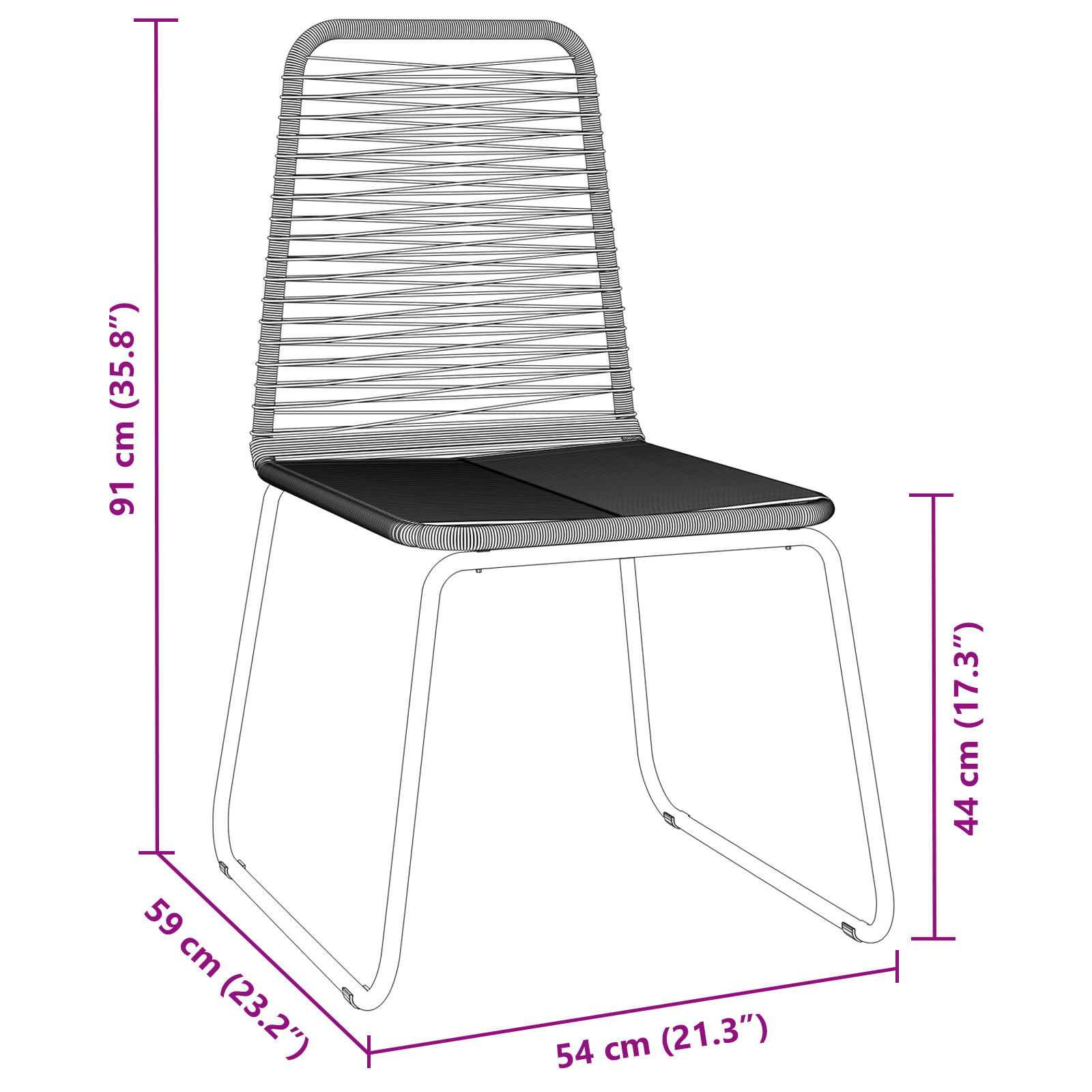 Hage Spisegruppe 3 pcs Svart Poly rattan