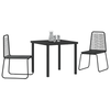 Hage Spisegruppe 3 pcs Svart Poly rattan