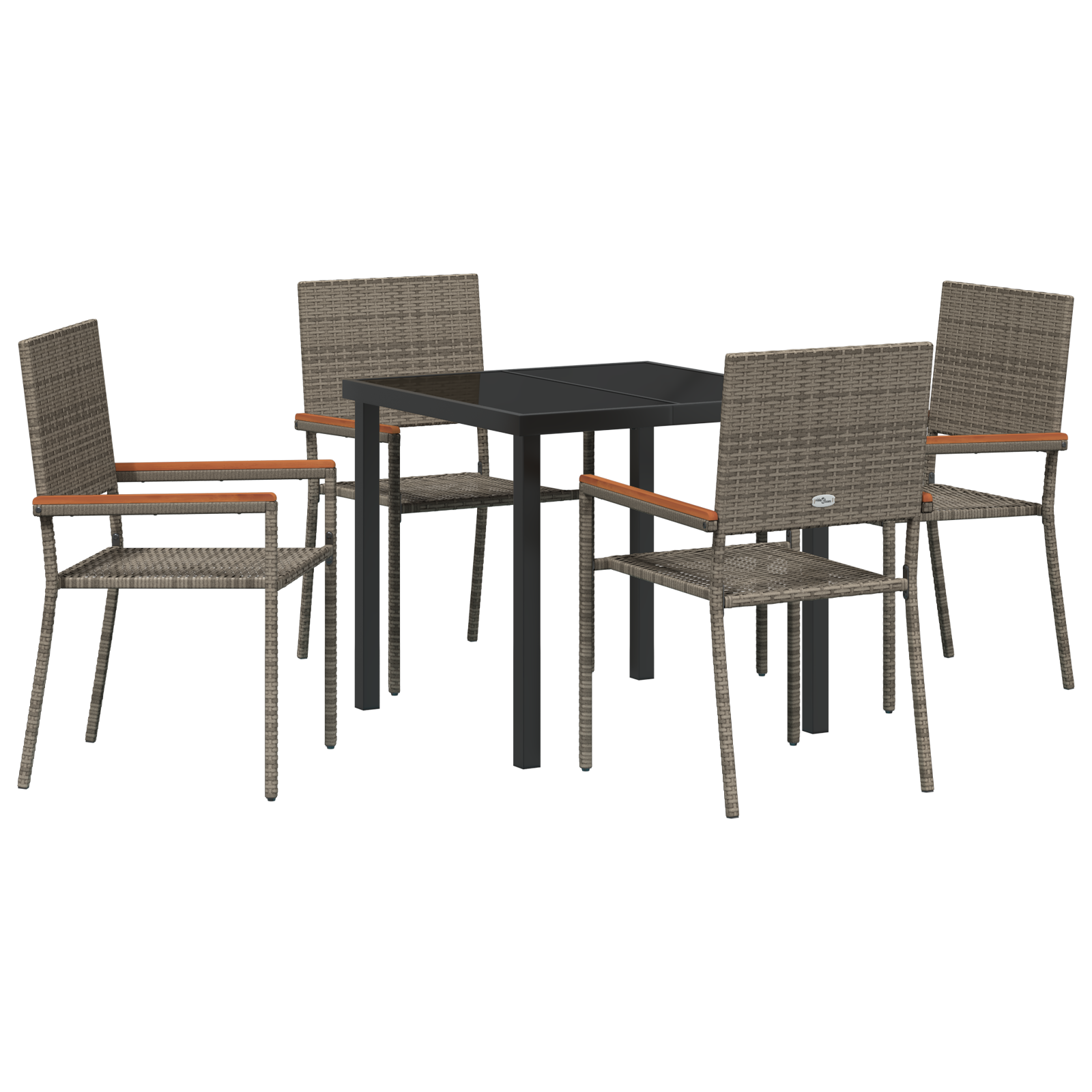 Hage Spisegruppe 5 pcs Grå Poly rattan