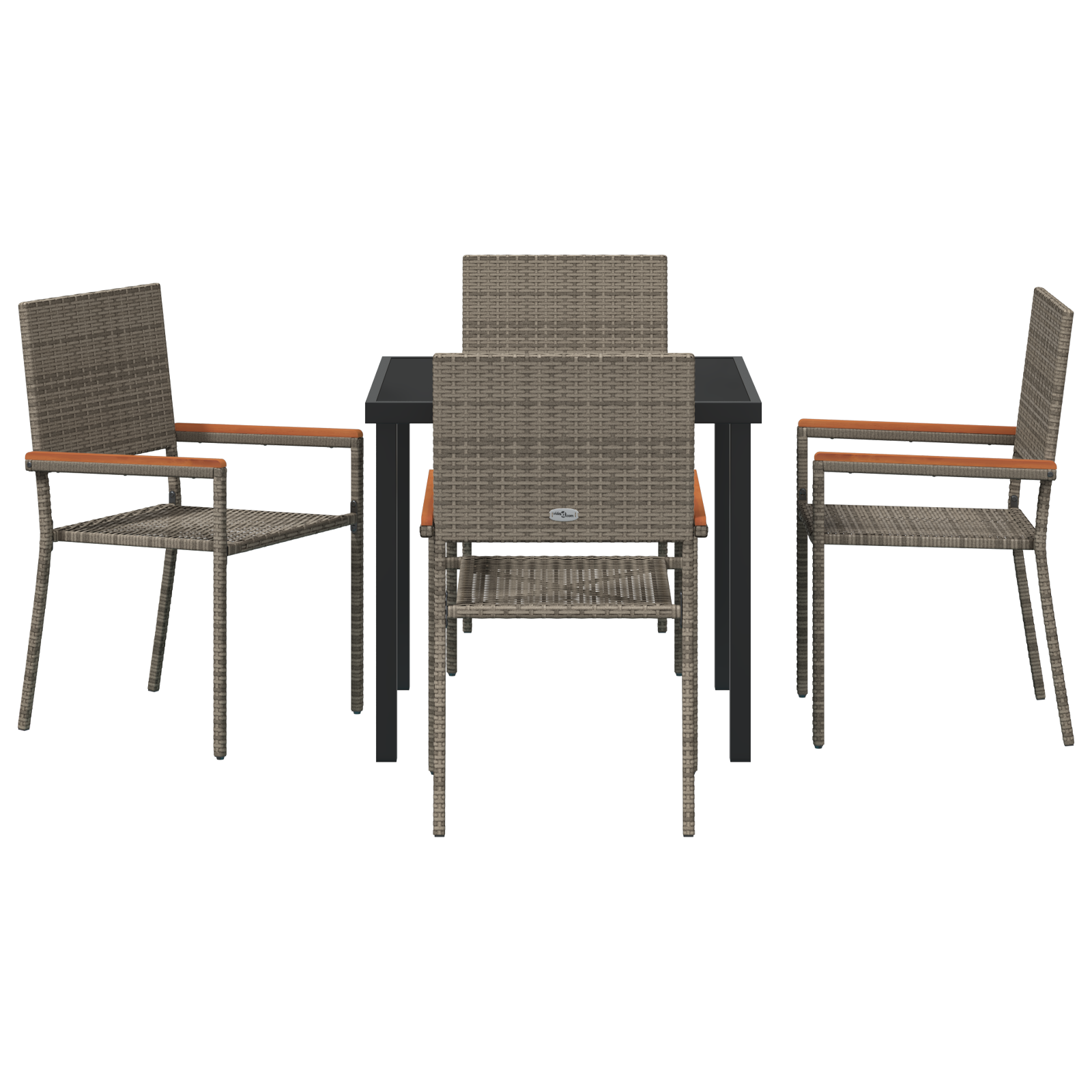 Hage Spisegruppe 5 pcs Grå Poly rattan