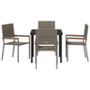 Hage Spisegruppe 5 pcs Grå Poly rattan