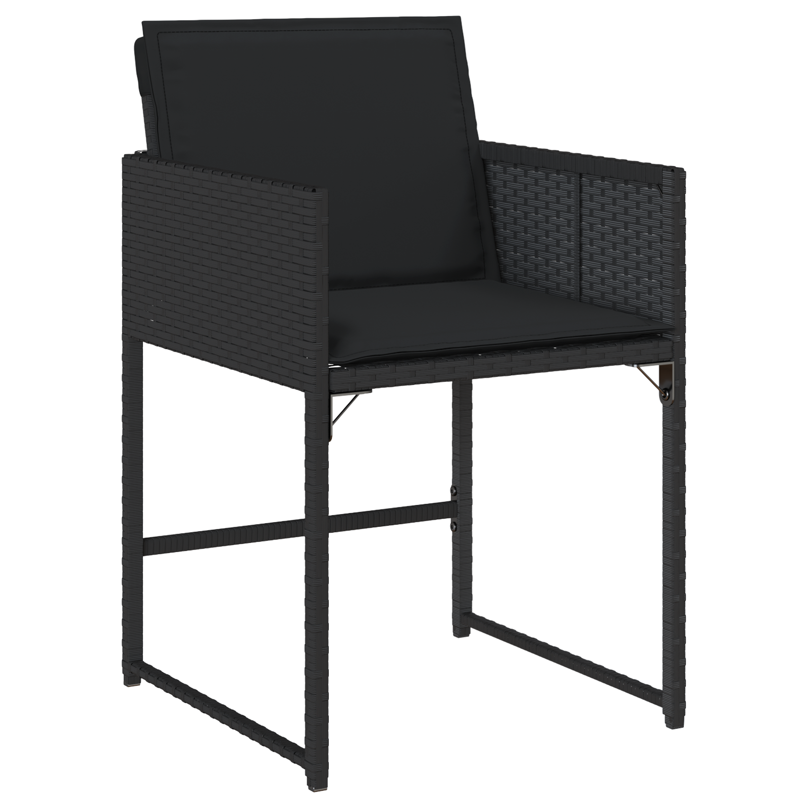 Hage Spisegruppe med pute 5 pcs Svart Poly rattan