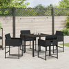 Hage Spisegruppe med pute 5 pcs Svart Poly rattan