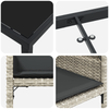 Hage Spisegruppe med pute 5 pcs Lysegrå Poly rattan