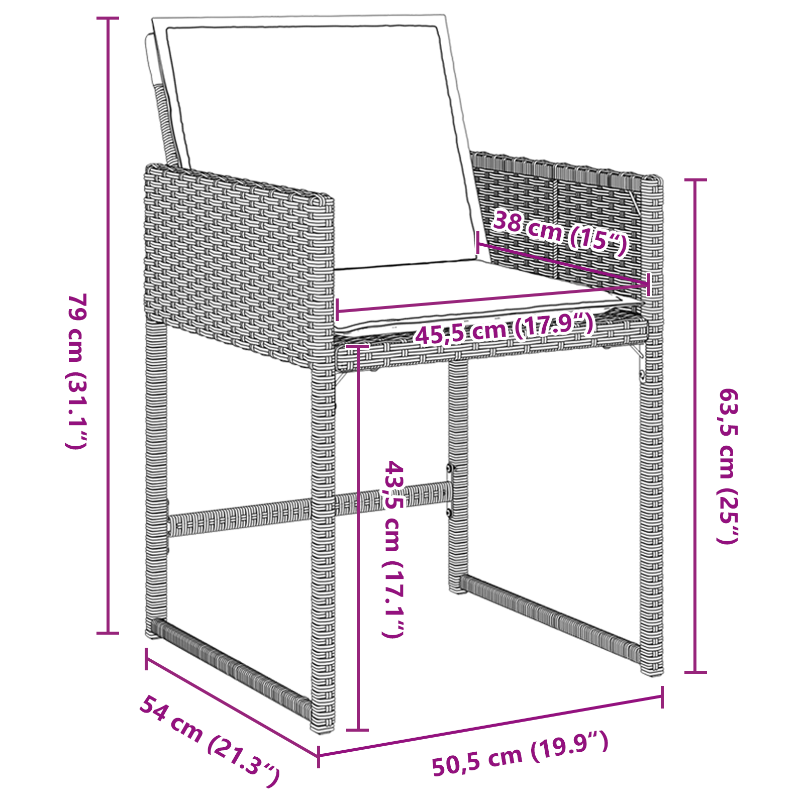 Hage Spisegruppe med pute 5 pcs Lysegrå Poly rattan