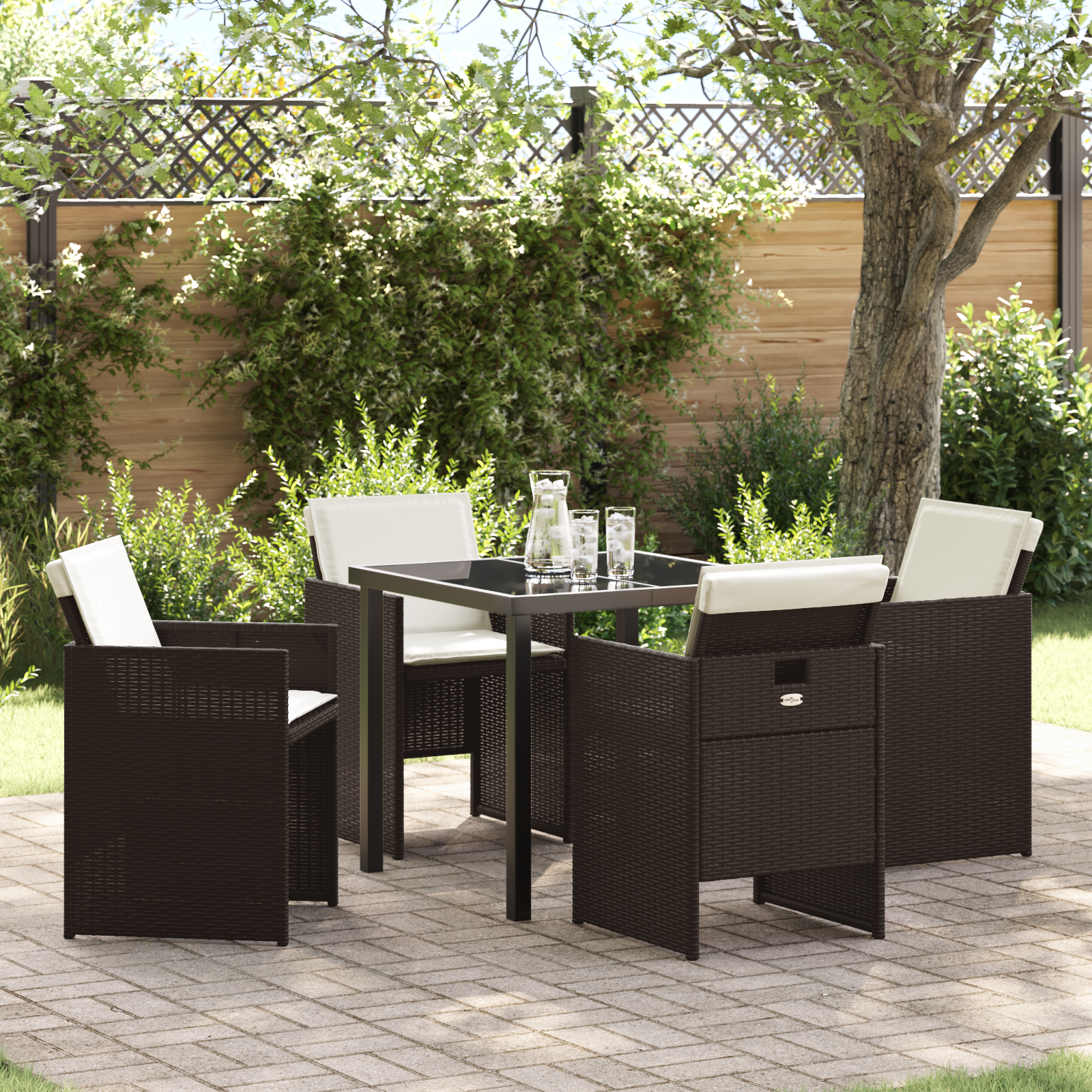 Hage Spisegruppe 5 pcs Brun polyrotting