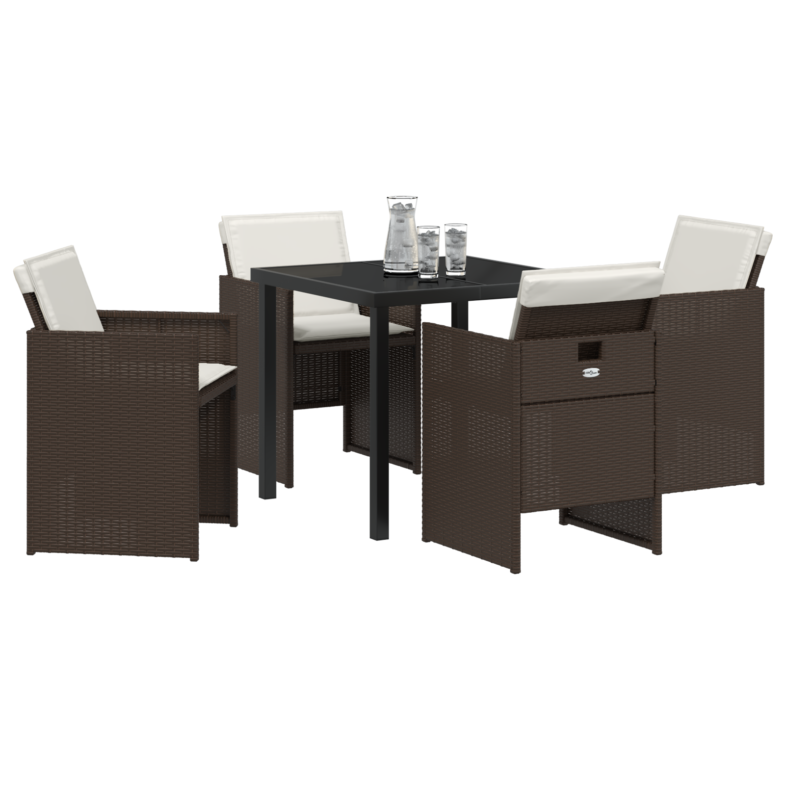 Hage Spisegruppe 5 pcs Brun polyrotting
