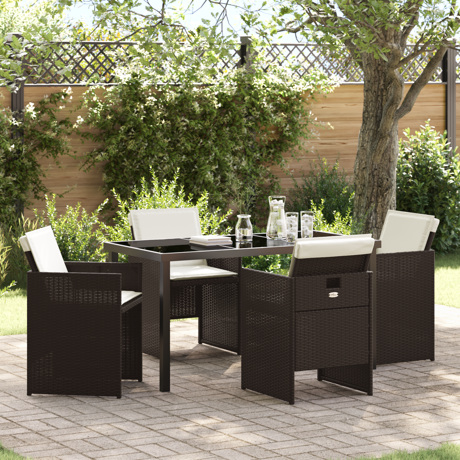 Hage Spisegruppe 5 pcs Brun polyrotting