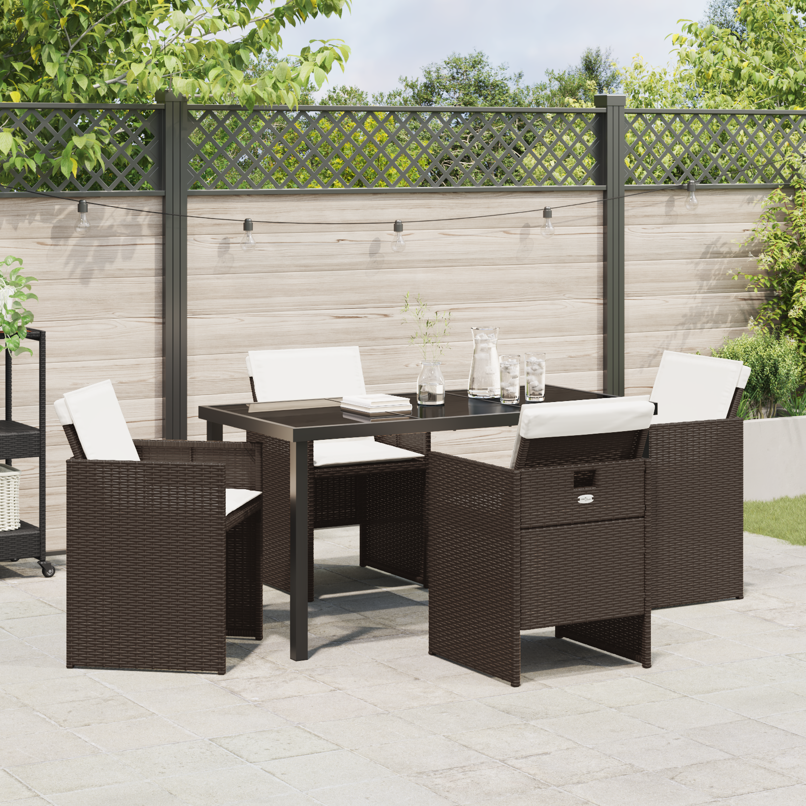 Hage Spisegruppe 5 pcs Brun polyrotting