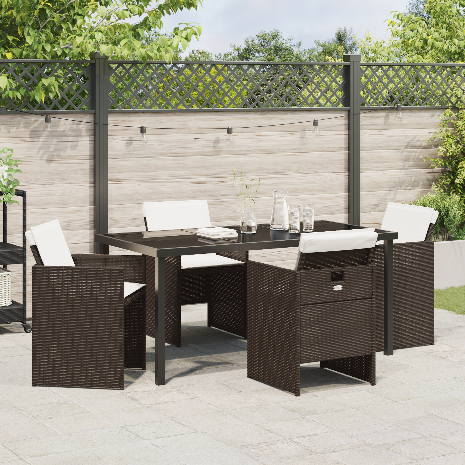 Hage Spisegruppe 5 pcs Brun polyrotting