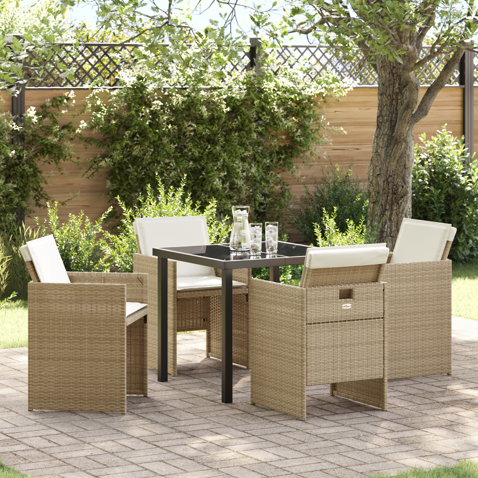Hage Spisegruppe 5 pcs Beige polyrotting