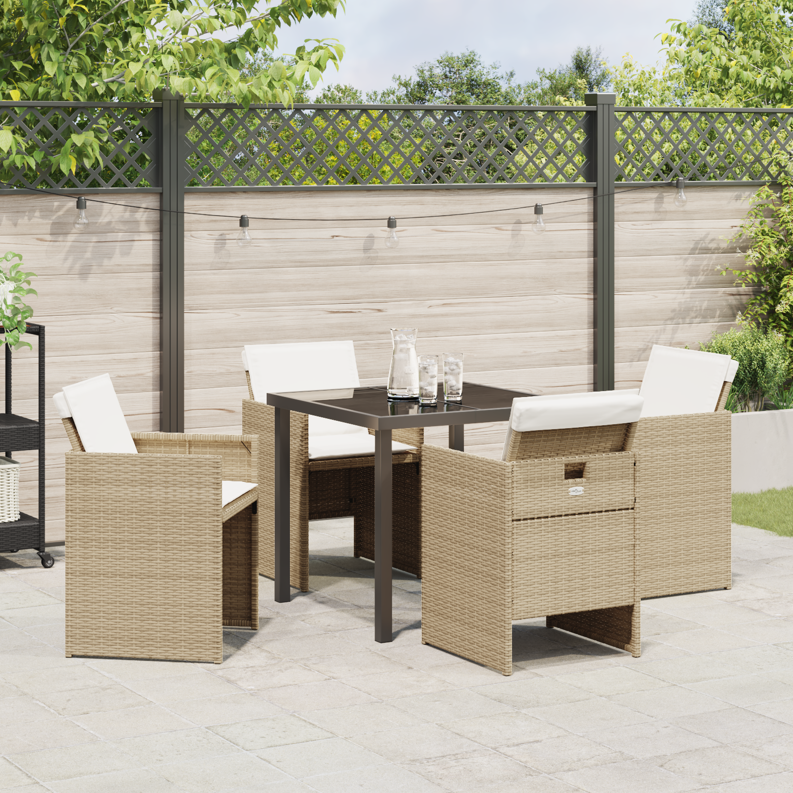 Hage Spisegruppe 5 pcs Beige polyrotting