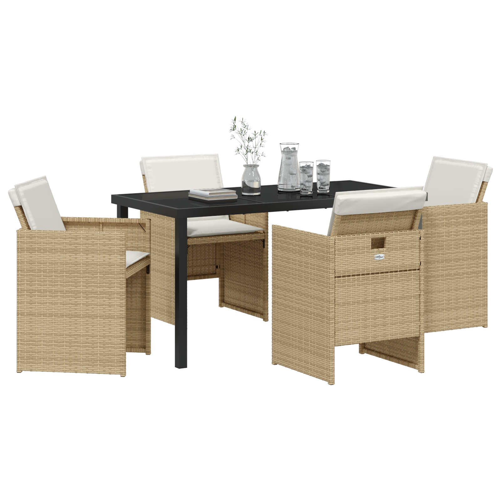 Hage Spisegruppe 5 pcs Beige polyrotting