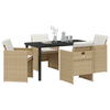 Hage Spisegruppe 5 pcs Beige polyrotting