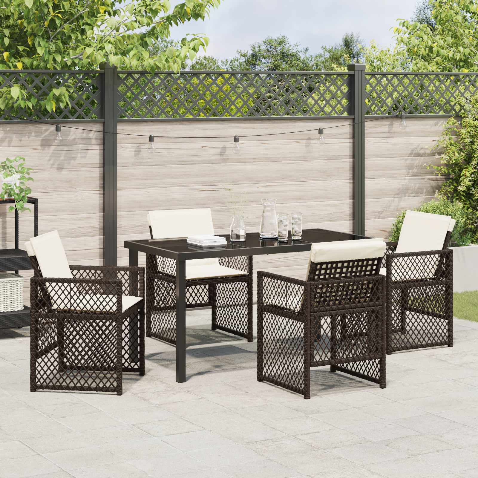 Hage Spisegruppe 5 pcs Brun polyrotting