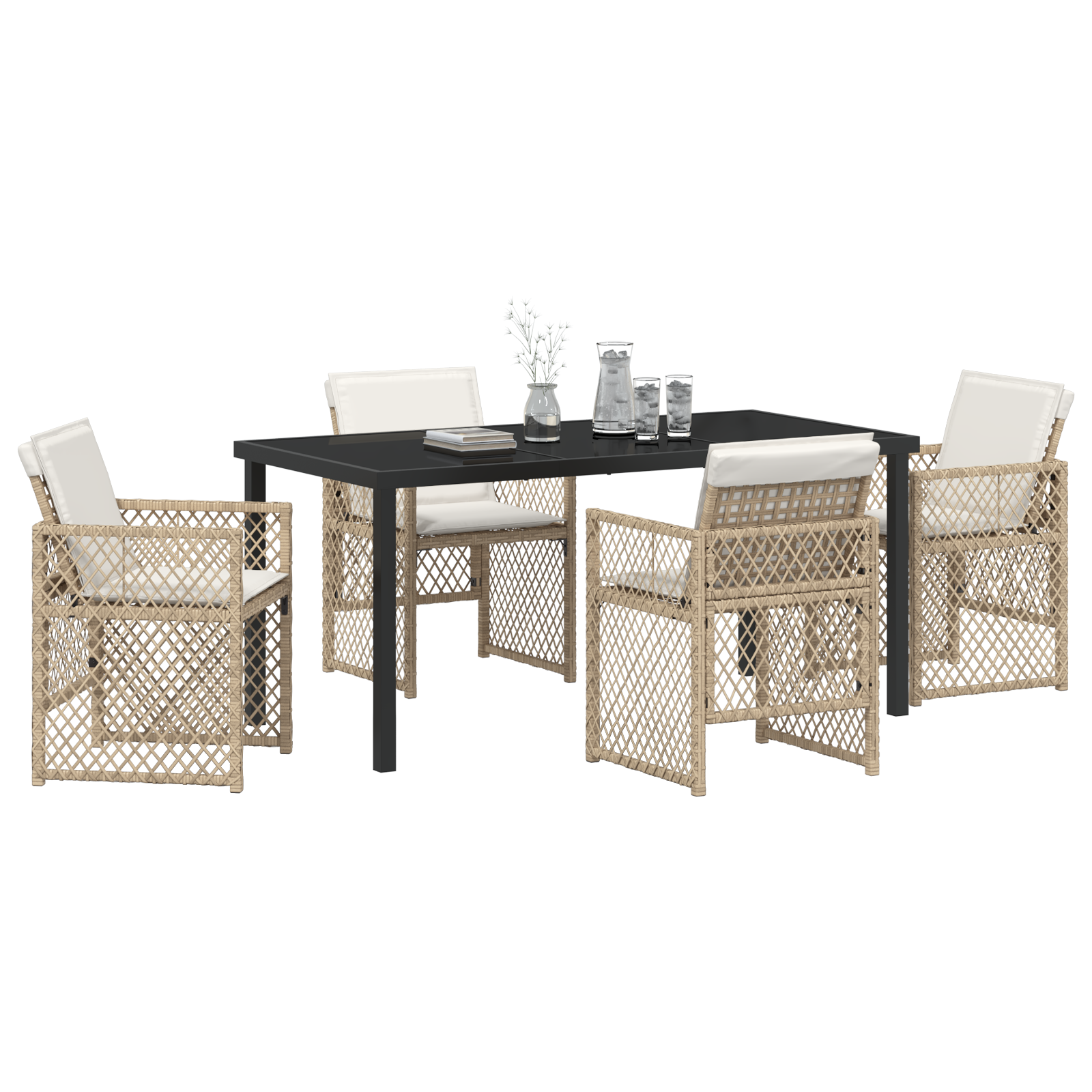 Hage Spisegruppe 5 pcs Beige polyrotting