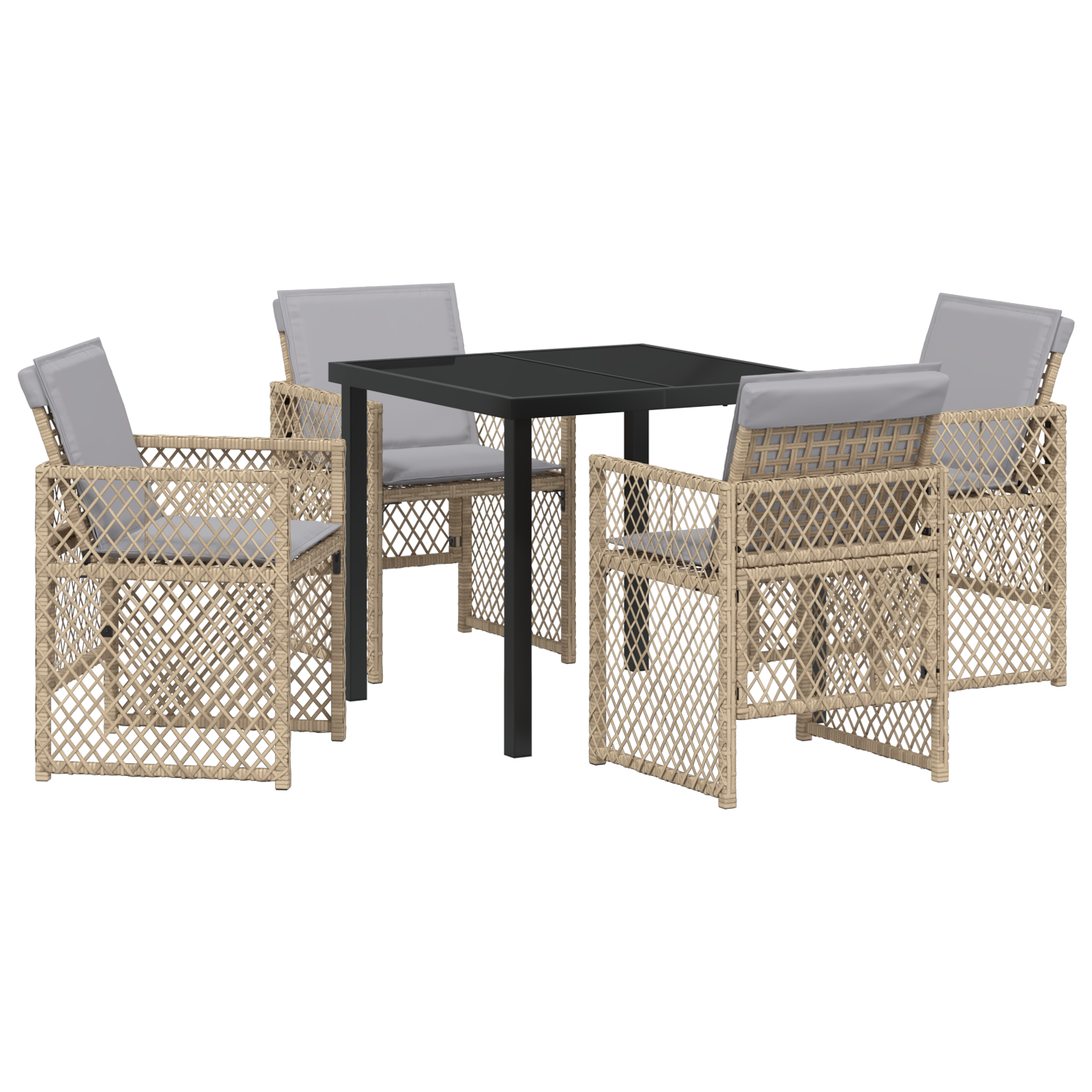 Hage Spisegruppe 5 pcs Beige polyrotting