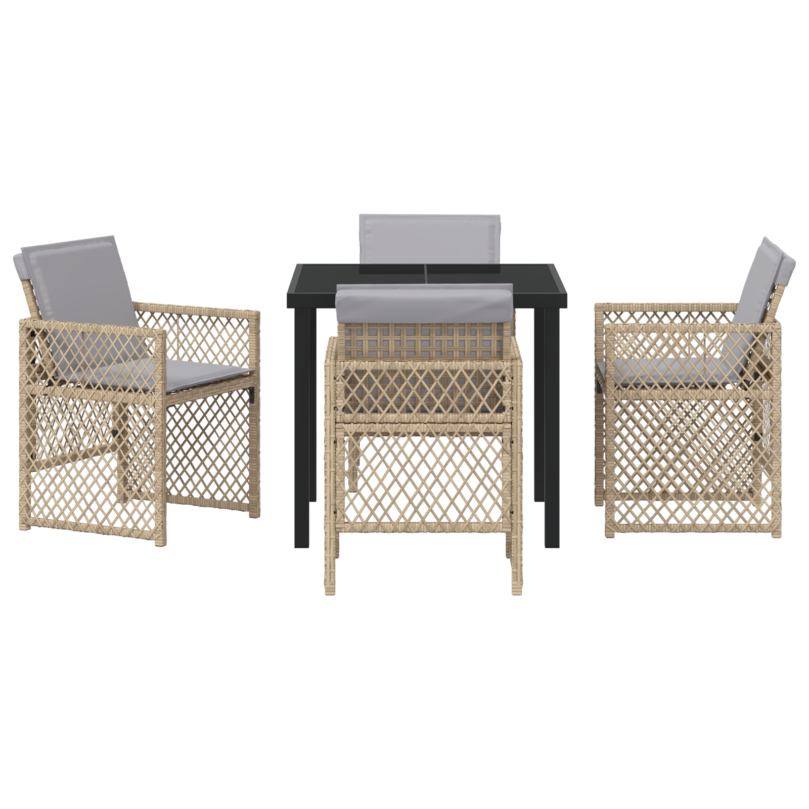 Hage Spisegruppe 5 pcs Beige polyrotting