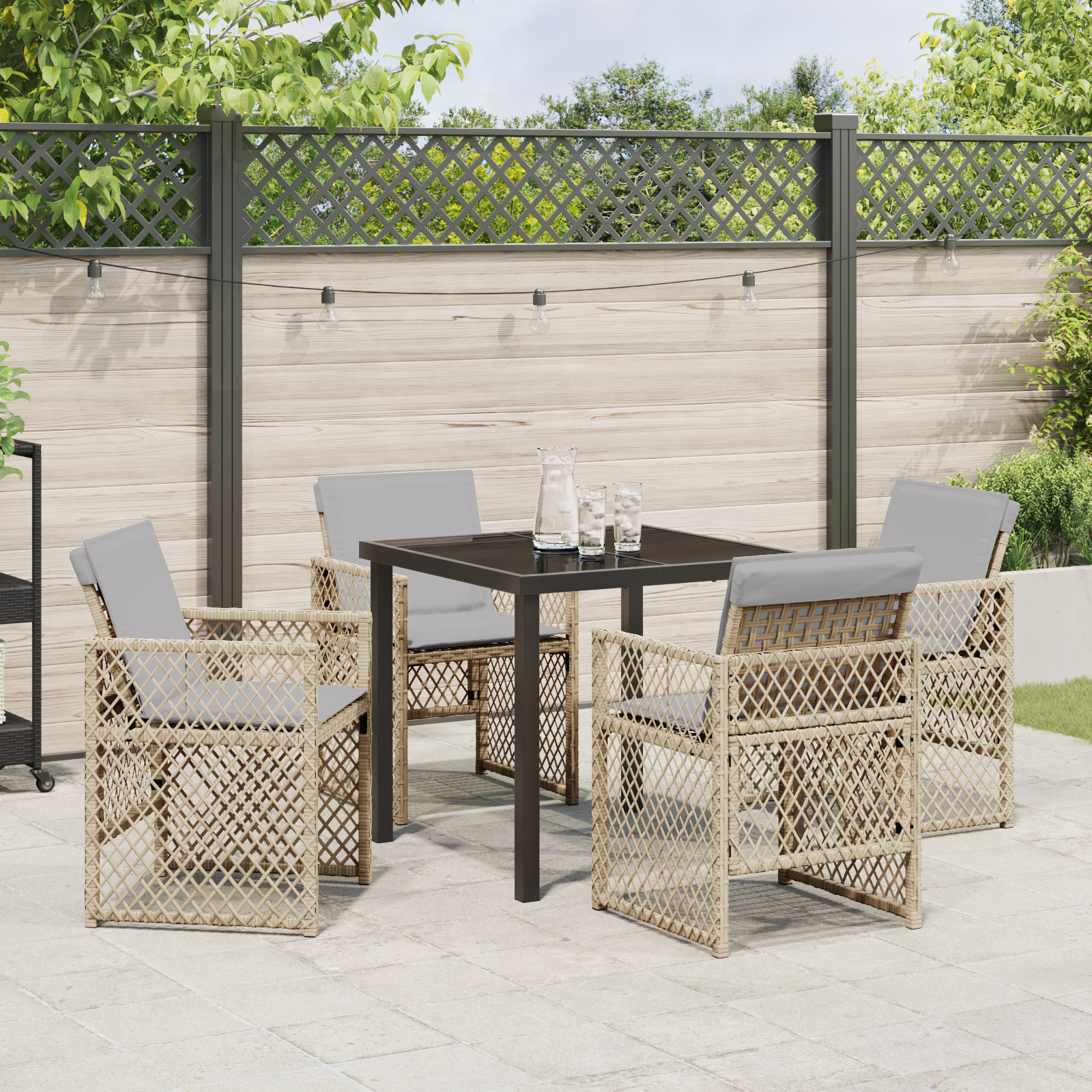 Hage Spisegruppe 5 pcs Beige polyrotting